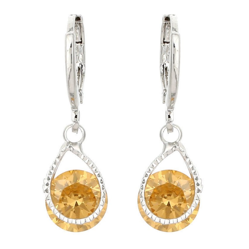 NEW! GORGEOUS  Yellow & Silver Dazzling Earrings - Pretty Present
